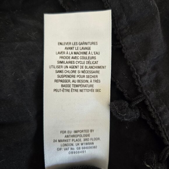 Anthropologie Marisol Size 6 Boho Black & White Embroidered Off-Shoulder Dress - Picture 11 of 11